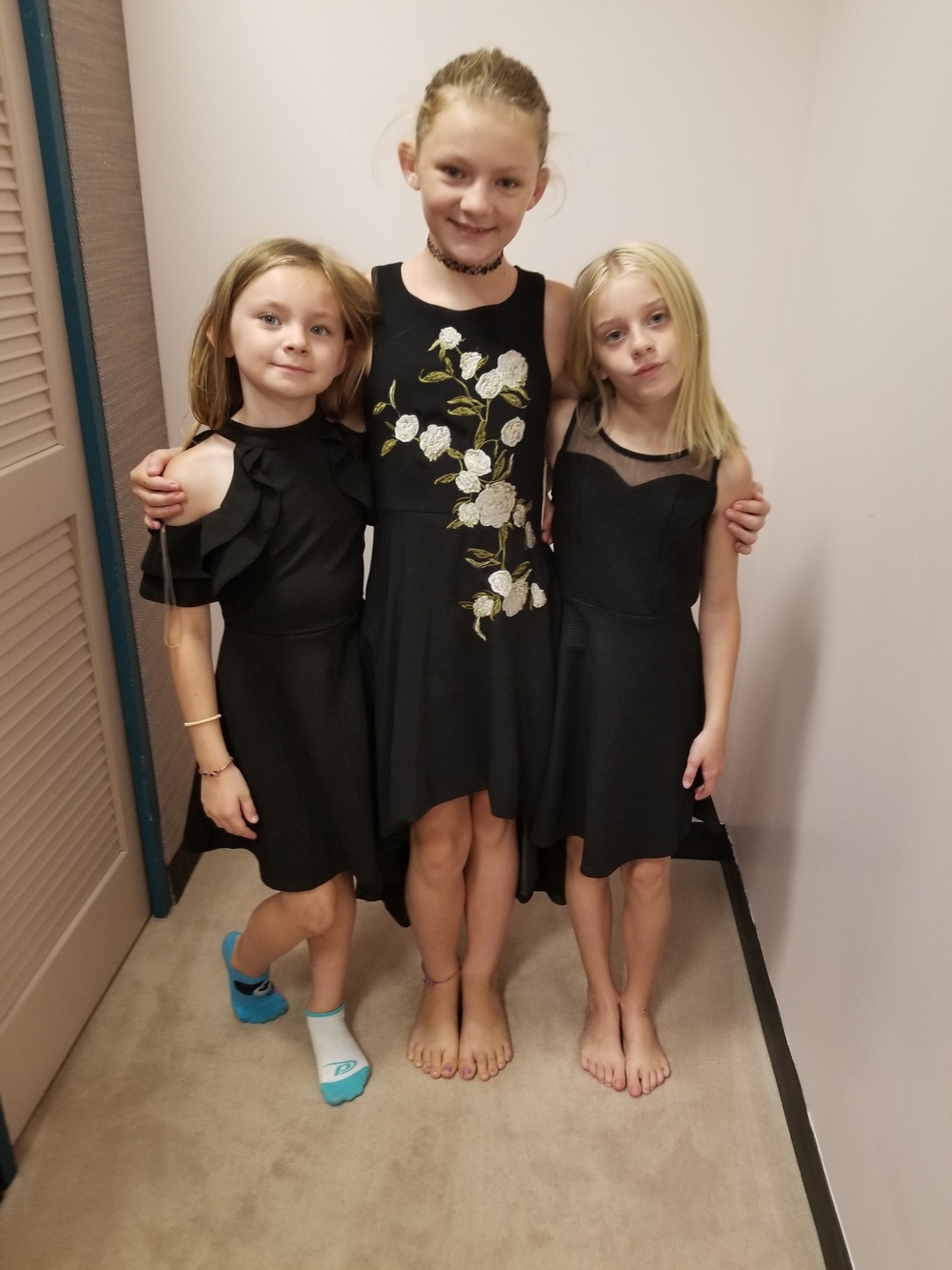 GB girls Black Floral Appliqué High-Low Dress
